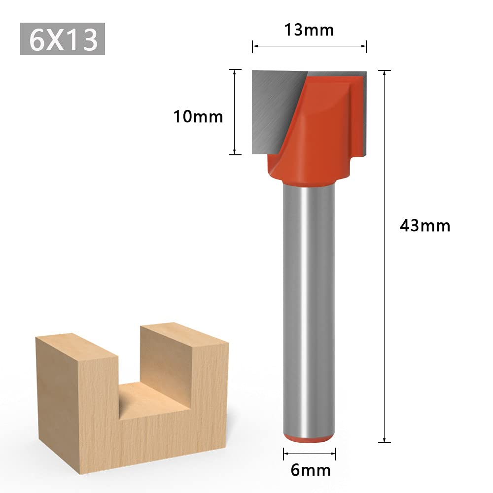 6mm Gambo Frese per legno Fresa a punta quadrata Fresa per Scanalature Fresa per Spianatura Frese a disco e per Spianare