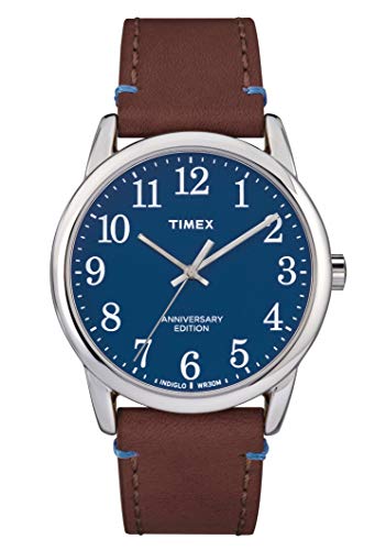 Timex Easy Reader Blue Dial Leather Strap Men's Watch TW2R36000