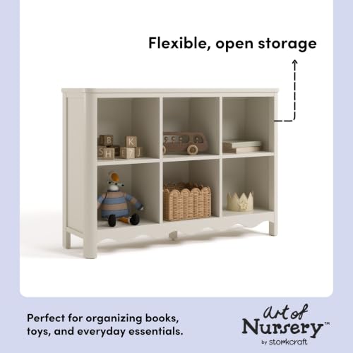 Image of Storkcraft Casablanca 6 Cube Organizer Bookcase, Frosted Oat