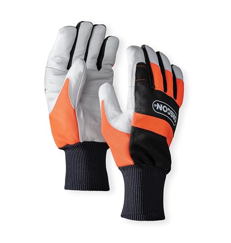 Oregon Chainsaw Two-Hand Protection Leather Gloves - Large (Size 10)