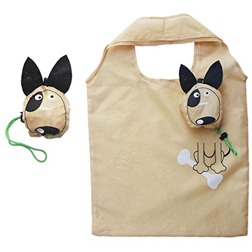 1Pc niedliches Cartoon-Tier Hund gedruckt Wiederverwendbare Einkaufstaschen Reise Faltbare Tote Aufbewahrung Handtasche Schnappen Grocery Öko-Tasche für Frauen-Mädchen Cover
