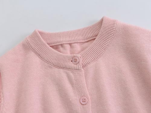 Image of ACESTAR Boys Girls Cardigan Sweater Cotton School Uniforms Solid Kids Long Sleeve Button Down Sweaters Knit Tops, 3T-12Years