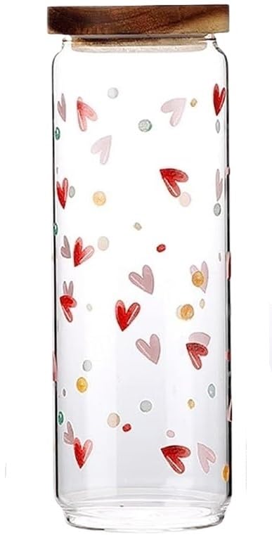 Gewürzdosen, Vorratsdosen for die Küche, transparente Gläser mit Holzdeckel, 1-teiliges stapelbares Küchenkanister-Set, luftdichte Frischhaltedosen for Küche/Badezimmer, nützlicher Behälter(16 * 9cm)