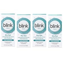 Blink Tears Lubricating Eye Drops, Eye Care for Mild to Moderate Dry Eyes, Hyaluronate for Boosting Hydration, Moisturizing & Soothing Eye Drops for Dry Eyes, 0.5 fl oz Pack of 4