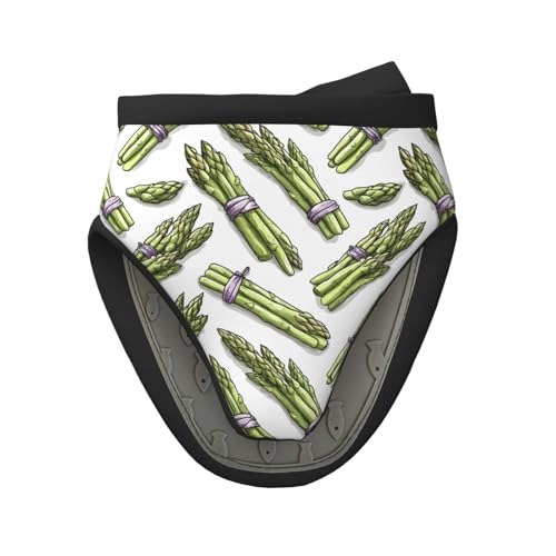 Asparagus Print Silicone Oven Mitts, Heat Resistant 500℉
