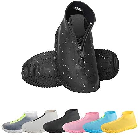 CHUHUAYUAN Waterproof Silicone Shoe Covers, Reusable Foldable Not-Slip Rain Shoe Covers with Zipper,Shoe Protectors…