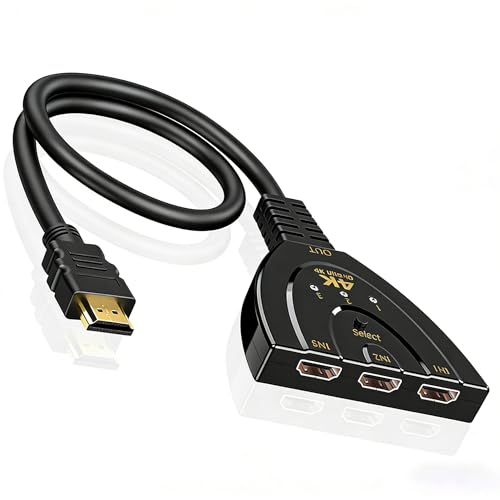 Conmutador HDMI 3 entradas para conectar PS5 y Fire Stick a un solo monitor