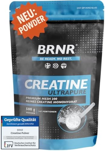 BRNR Creatin Monohydrat Pulver, ultrapures Powder, geprüft und rein, Kreatin Monohydrat, 500g