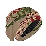 LORONA Slouchy Beanie Rose Tulpen Kunstmalerei Druck Hip-Hop Weich Leicht Laufmütze Erwachsene Zwergmützen Chemo Schlafmütze für Männer Frauen, Rose Tulpen Kunst Gemälde 1, M