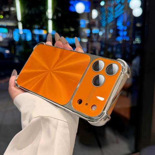 RNOZX For iPhone17 Pro Max�p �������b�L���H CD�e�N�X�`�� ���[�U�[�P�[�X �_�Y���I�[�����A�[�}�[ �ϏՌ��J�o�[�iFor iPhone17 Pro Max�p/�I�����W�j