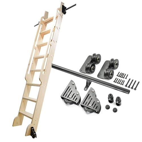 Kit de herrajes para puerta de escalera corrediza de 70 cm, acero resistente para rieles de hogar 2