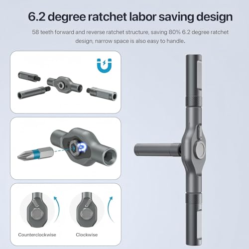 Image of 24 in 1 Precision Screwdriver Set with T-Handle, 24 S2 Chrome Molybdenum Steel Bits, Multi Bit Tool Kit with Storage Case