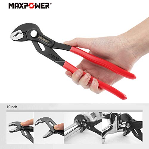 Maxpower Water Pump Pliers Set. Plumbing Pliers 3 Pieces Kitbag Set. 7-Inch, 10-Inch And 16-Inch Push Button Quick Adjust Tongue And Groove Pliers Set #TOP3
