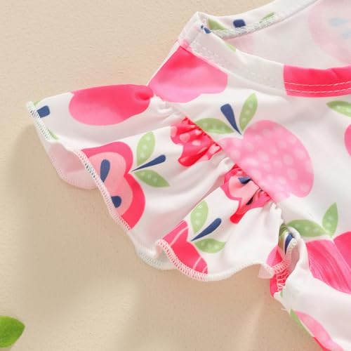 Kids Toddler Girls Back to School Dress Apple Pencil Flutter Sleeve Milk Silk Ruffle Dress Summer Clothes4