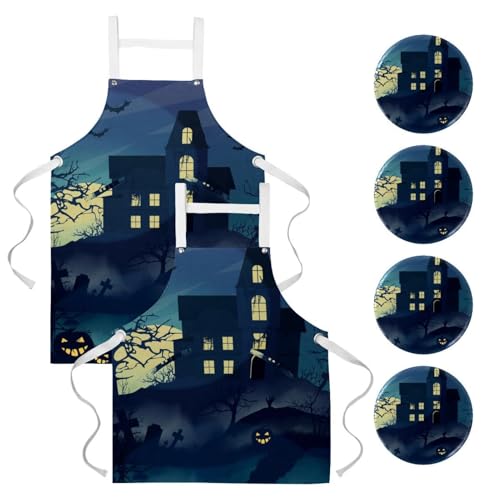 Tablier de serveuse pour restaurant bistrot et bar lot de 2 avec 4 broches