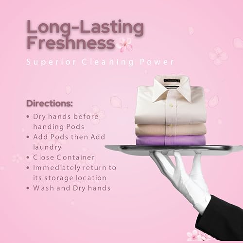 Image of 4-in-1 Laundry Pods, Cherry Velvet Scent - Stain Remover, Fabric Softener, Fresh Scent & Deep Clean, 36 Count