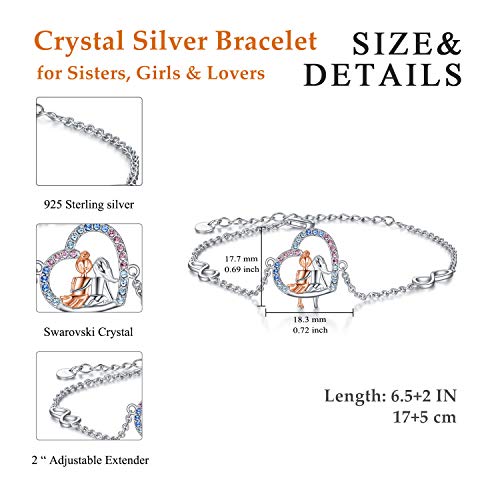 Aoboco Sisters Bracelet Birthday Gift From Sister Sterling Silver Sisters Forever Jewelry #TOP2