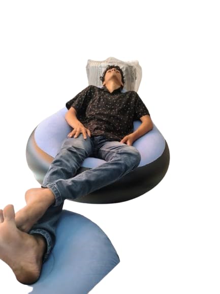 Portable Inflatable Sofa with Footstool, 3 Layer Foldable Air Couch, for Indoor and Outdoor Use, Set of Two-image-40