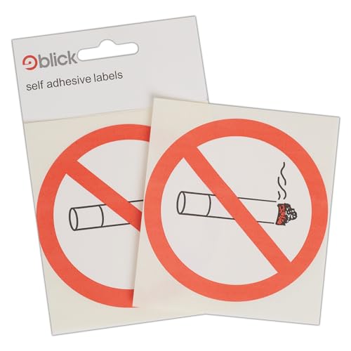 Blick Labels, Self Adhesive Stickers, No Smoking, 89Mm, 3 Labels, For Home & Office