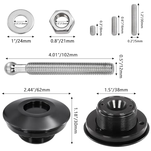 Image of Doaho Packs of 2 Quick Release Hood Latch 2.44 inch Universal Aluminum Hood Pins Kit for Car Truck Racing Aftermarket Security Locking Clip Fasteners - Black