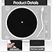 2 PCS Record Player Mat, 12 Inch Turntable Slipmat Mat, Anti-Slip Felt Record Player Platter Mat, Vibration Reduction Slipmat for Vinyl Record Players (Black, White)