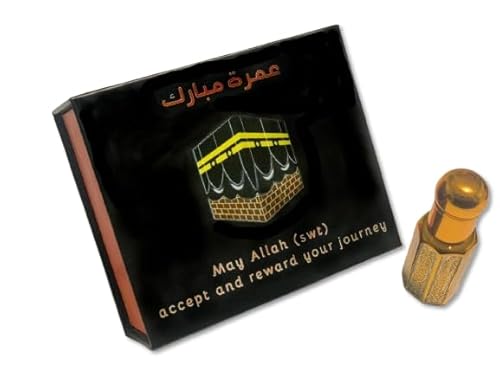 Umrah Gift With Personalised Message on box with Perfume oil-Attar for Women and Men.