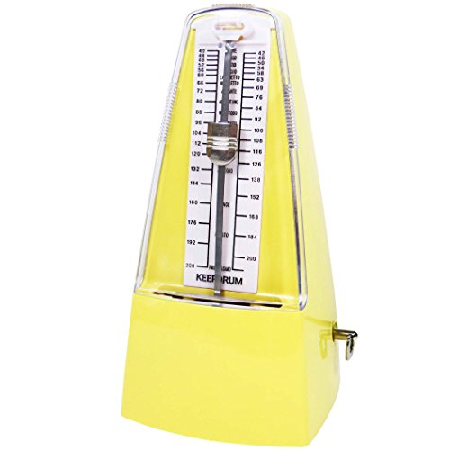 keepdrum gmpl YW Métronome mécanique avec cloche Horloge aufziehbar Jaune - Les Beatles, Paul McCartney, John Lennon, RIngo Starr, George Harrison keepdrum gmpl YW Métronome mécanique avec cloche Horloge aufziehbar Jaune