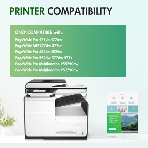 Image of 972A 972X Ink Cartridges Replacement for HP 972A for HP Pagewide Pro MFP 477dw 477dn 452dn 577dw 552dn 552dw P55250dw 477 452 552 577 Printer High Yield (4 Pack, Black, Cyan, Yellow, Magenta)