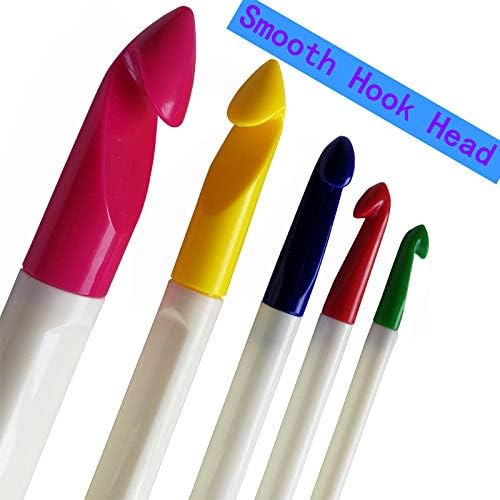 Huge Crochet Hooks Set 20mm~7mm, 6pcs Big Size Crochet Hooks for Chunky Yarn
