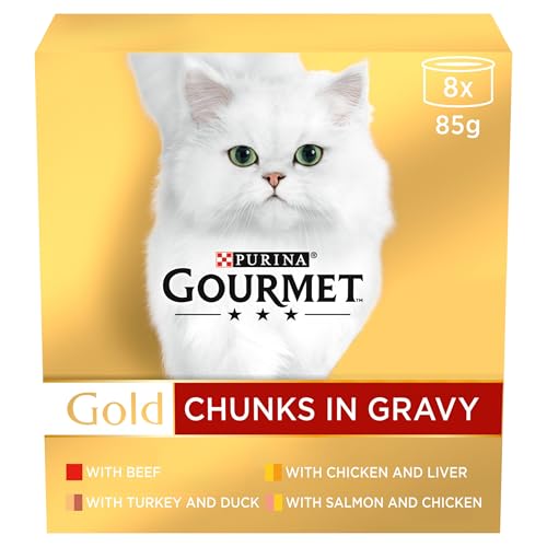 GOURMET Gold Chunks in Gravy Collection Wet Cat Food 8x85g (Pack of 6)