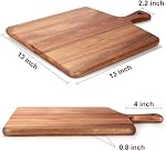 Grande Acacia Wood Cutting Board avec poignée en bois Charcuterie Board Kitchen Capping Block pour la viande Fromage Légumes pains Planches de service de fruits Bâton de bois Carving Board, 17" X 13"