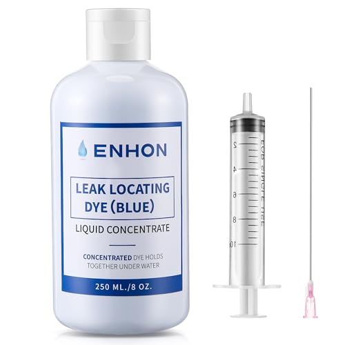 Enhon Pool Leak Detection Dye Kit, 8 oz Blue Dye with Precision Applicators, Easily Locates Leaks in All Pools, Spas, Hot Tubs, Long Lasting Formula, 40+ Refills