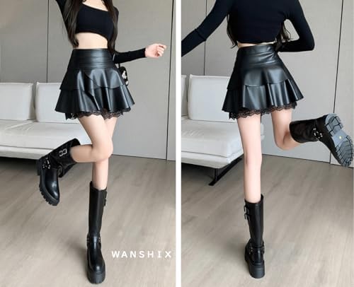 Amazon.co.jp: [WANSHIX] スカート レディース ミニ丈 フェイク