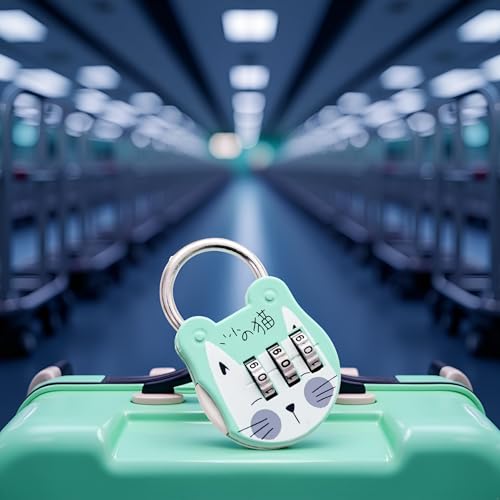 Image of Green 3 Digit Combination Padlock Hard Stainless Steel High Strength Luggage Suitcase Locker Room Padlocks Number Password Lock for Dorm Drawer, Padlocks and Hasps, Combination Locks