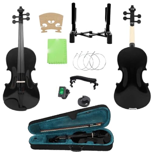 Violon débutant noir avec accessoires adaptés pour instrument d'initiation