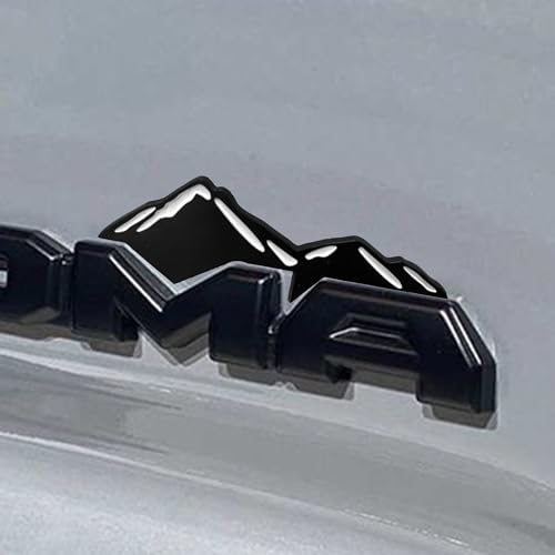 Image of Mountain Emblem for 2016-2023 Tacoma, 2 Pcs Mountains Graphic Logo Badge, Trunk Mountain Logo Emblem, Car Exterior Accessories (Black White)