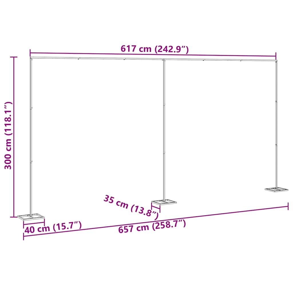 Hochzeitsbogen Gold Stahlbogen 657 x 35 x 300 cm, Rosenbogen Rankgitter Pergola Stil für Hochzeit Gartenparty als Dekoration und Sichtschutz