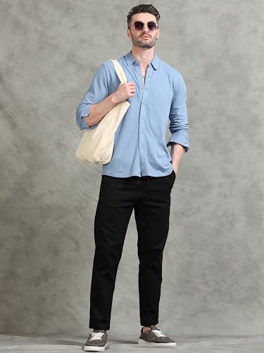 Image of StitchX Men's Cotton Regular Fit Full Sleeve Solid Knitted Shirt