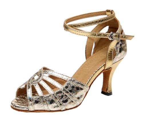 Chaussures de Modern Jazz femme Or haut de gamme talon 7.5cm taille 36.5