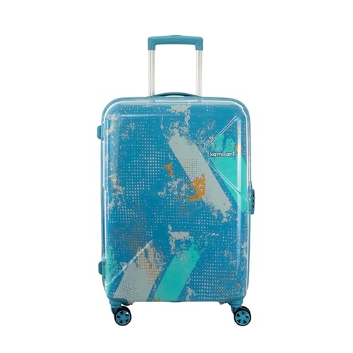 Image of Kamiliant by American Tourister ATHER|Printed Check-In Trolley Bag Medium Size (68 cms) for Travel| Hard Case Polypropylene (PP) Suitcase|360 8-Wheel Spinner Luggage Trolley|Combination Lock|Sea Blue