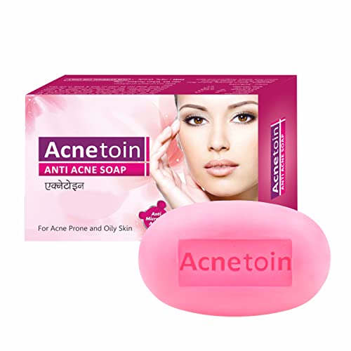 Image of Acnetoin Salicylic Acid Soap 1% with Tea Tree Oil | Daily Use Body Bar for Oily Skin | Gentle Cleansing Soap for Back, Chest, and Shoulder | Face and Body Wash Bar for Acne-Prone Skin - 75g (Pack of 4)