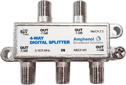 Amphenol Digital Coaxial Splitter MoCA 2.5 (4 Way) ABS314H