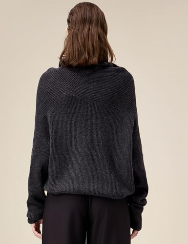 Amoretu Women's Pure Wool Turtleneck Drop-Shoulder Sweater Loose Fit Long Sleeve Tops, 20244