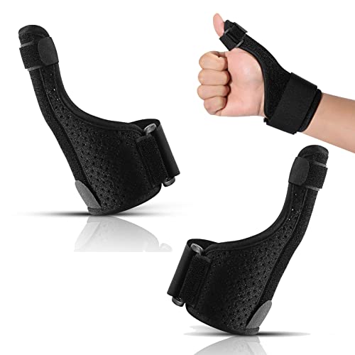 FLAVNTEL 2 Stück Universelle Daumenbandage für Rechts & Links - Atmungsaktive Daumenschiene Ohne Schweiß & Gerüche - Daumenorthese für Finger, Arthritis, Tendonitis, Stable, Breathable Daumenbandage