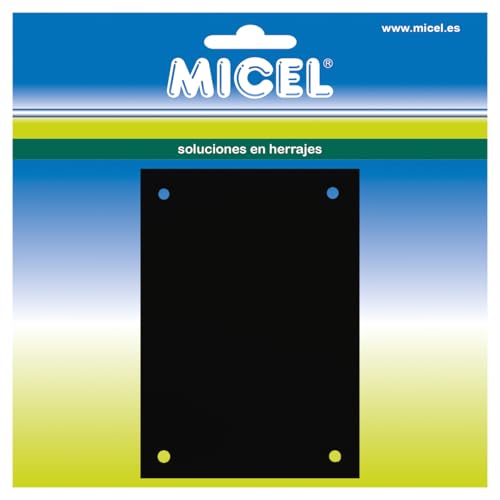 MICEL - 92650 Blindplatte aus Messing, Schutzabdeckung für Türen, schwarzes Finish, Dicke 1 mm, 100 x 70 mm