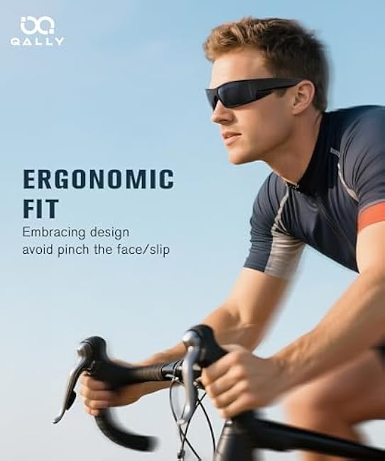 Sports Sunglasses-Men Polarized Mens-Sunglasses: Wrap Around Sun Glasses for Cycling Fishing with UV400 Protection