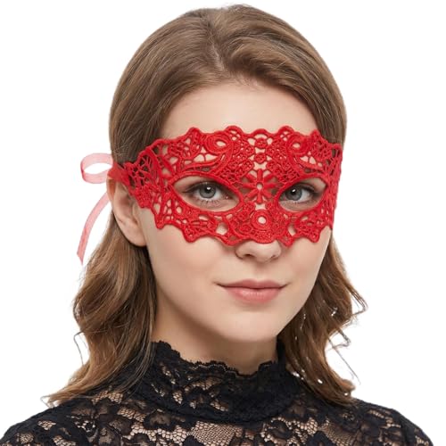 Image of Exlinonline Lace Masquerade Mask Elastic,Fit for Adult,Soft Gentle Material,Specially For Costume,Thememed Party