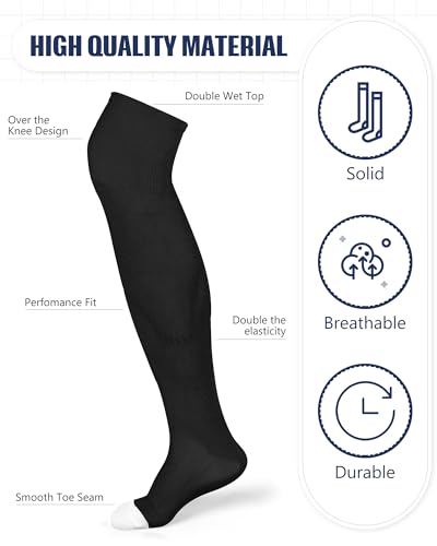 High Football Socks Multiple Sizes over the Knee Baseball Socks Extra Long for Youth Women and Men2