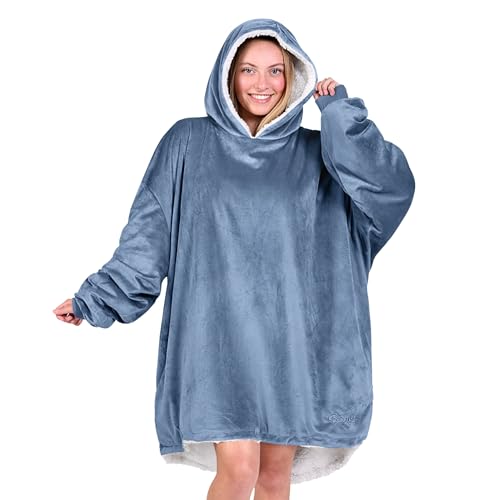 Image of Bare Home Wearable Blanket Hoodie - Soft Plush Sherpa - Warm and Cozy - Oversized Wearable Blanket