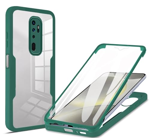 GOGME Funda para OPPO A9 2020/ A5 2020 - con Protector de Pantalla, Carcasa Antigolpes, Anticaídas, Resistente a Arañazos, Bumper Protector Elegante, Verde